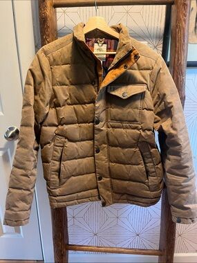 Timberland Waxed Cotton Down Puffer Jacket 75% Grey Duck Down Waxed Puffer